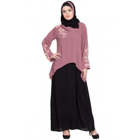 Nazneen Pearls Embellished A Line Nida Abaya