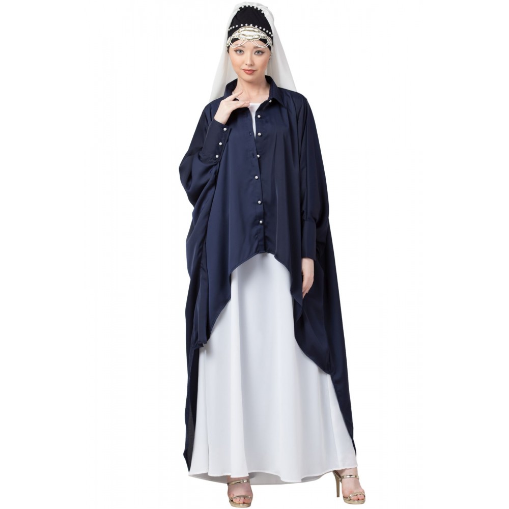 Nazneen Front Open Shirt Kaftan With Inner Casual Abaya