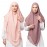 Nazneen Pink & Mauve Pink Triangle Tow Layers Tie At Back Ready To Wear Hijab Cum Naqab Combo pack of two