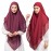 Nazneen Plum & Maroon Triangle Tow Layers Tie At Back Ready To Wear Hijab Cum Naqab Combo pack of two