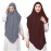 Nazneen Grey & Brown Triangle Tow Layers Tie At Back Ready To Wear Hijab Cum Naqab Combo pack of two