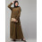 Nazneen Pleats at chest Smoking Sleeve Casual Abaya / Naqab/ Burqa