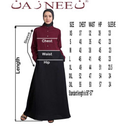 Nazneen Pleats at chest Smoking Sleeve Casual Abaya / Naqab/ Burqa