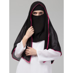 Nazneen Butterfly Arabian hijab With nose piece with Satin tape