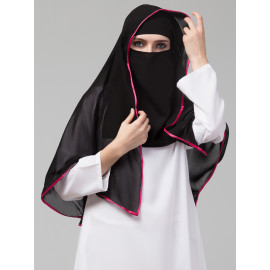 Nazneen Butterfly Arabian hijab With nose piece with Satin tape