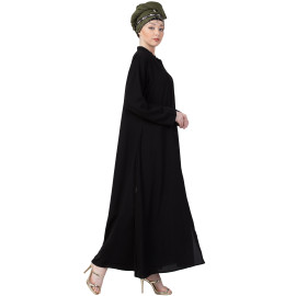 Nazneen Front Open Chinese Collar casual AbayA