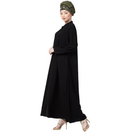 Nazneen Front Open Chinese Collar casual AbayA