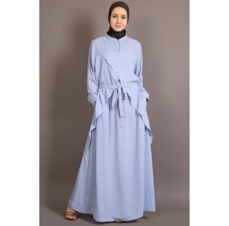 Nazneen Triangle Panel College Girl Abaya with Band Collar & Flare Hem