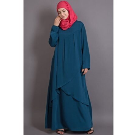 Nazneen Overlapped Panel Casual Abaya with Asymmetrical Yoke