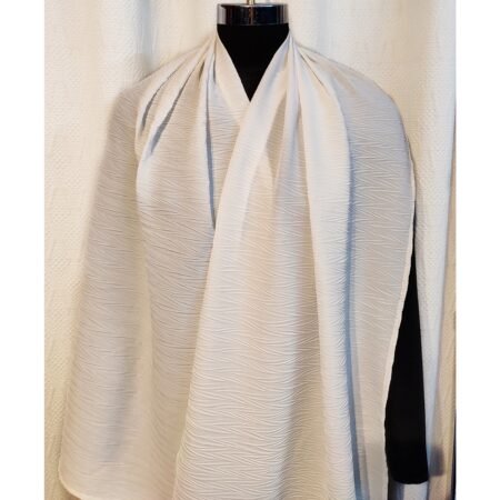 Nazneen Herringbone Pleated Designer Hijab cum Scarf (White)