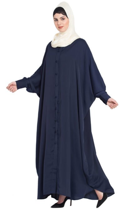 Nazneen Front-Open Butterfly Kaftan with Self-Button Cuff Detailing