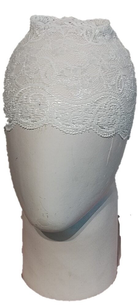 Nazneen Stretchable Floral Net Lace Under Hijab Tube Cap – White