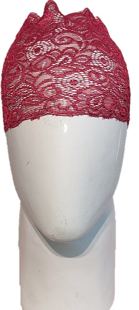 Nazneen Stretchable Floral Net Lace Under Hijab Tube Cap – Maroon