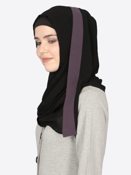 Nazneen Premium Band Plain Black Hijab