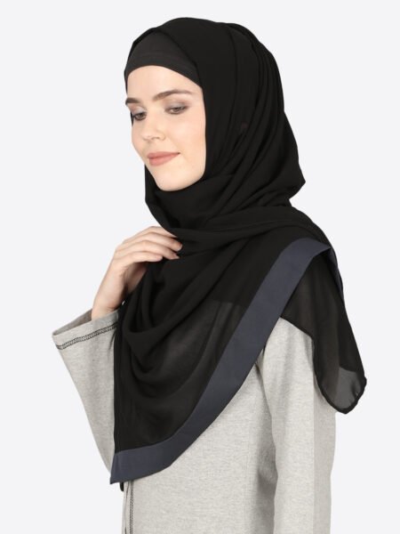 Nazneen Premium Band Plain Black Hijab