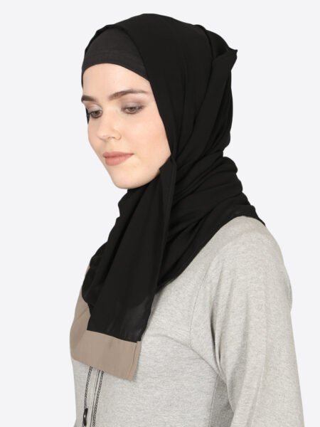 Nazneen Premium Band Plain Black Hijab