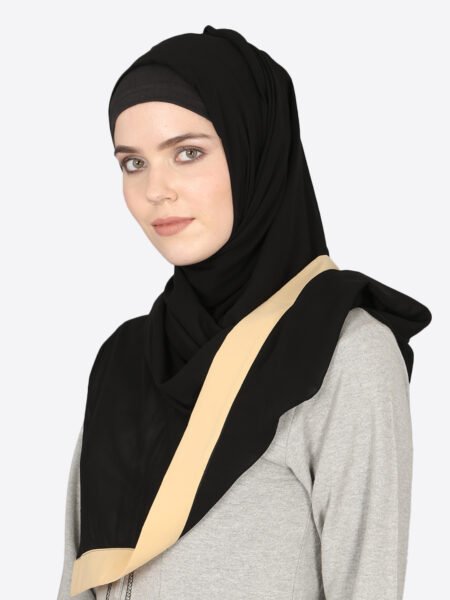 Nazneen Premium Band Plain Black Hijab