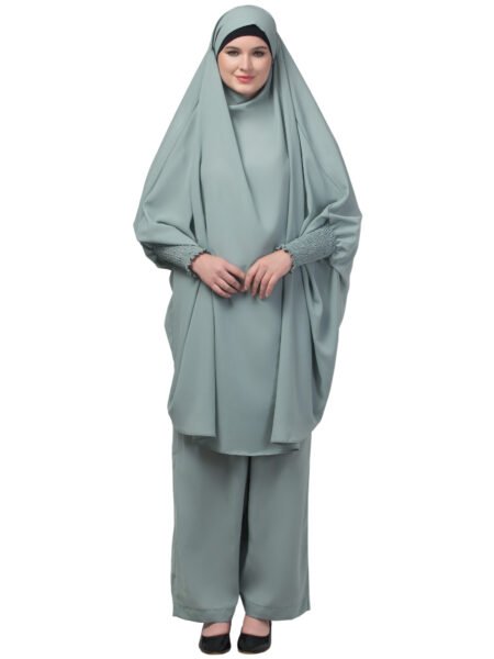 Nazneen Smoking at wrist  Tie at Head Instant Ready to Wear  Modest Khimer Cordset
