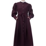 Nazneen Fluff Sleeve long Cuff Front Open Abaya - M